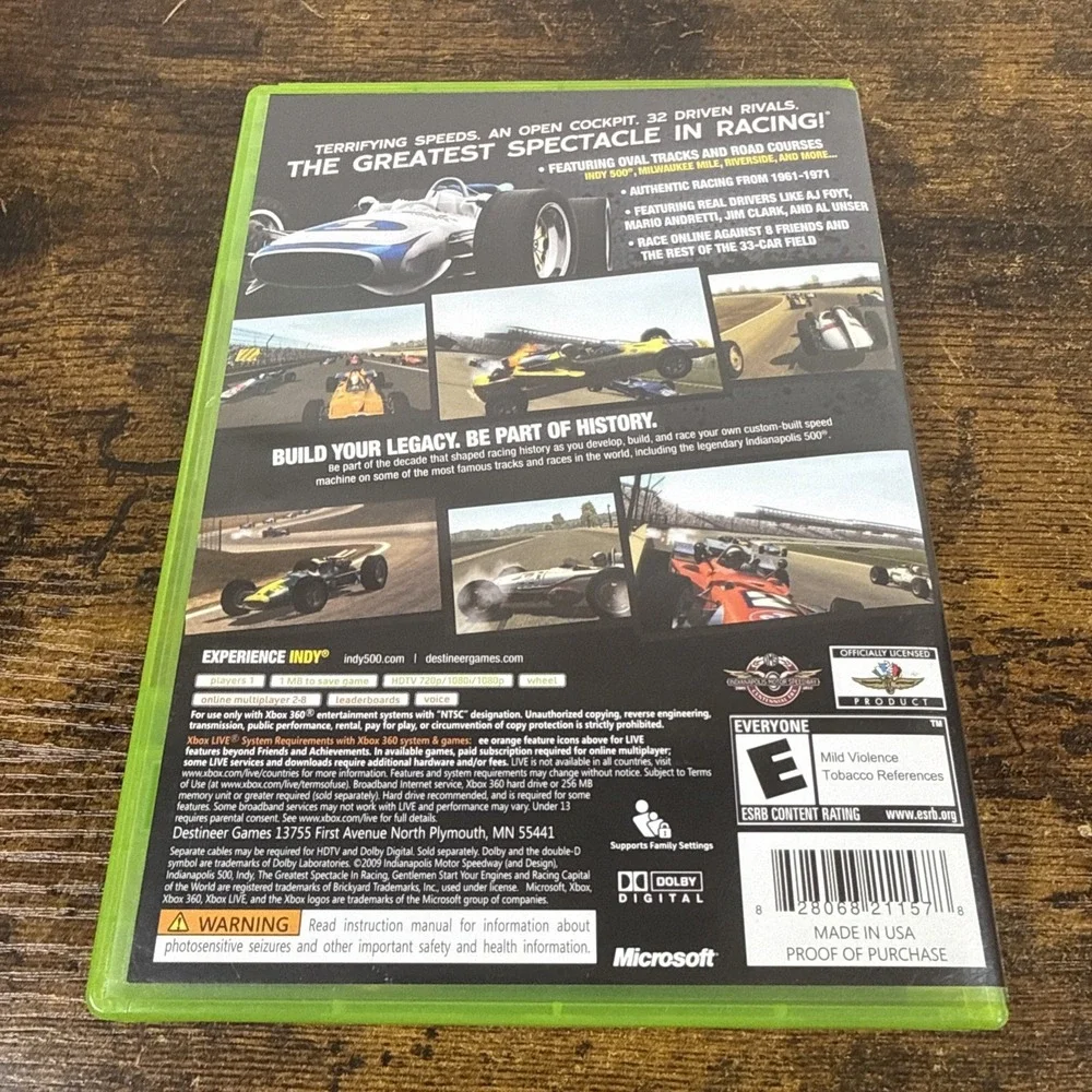 Indianapolis 500 Evolution Microsoft Xbox 360 2009 Racing Game CIB Tested